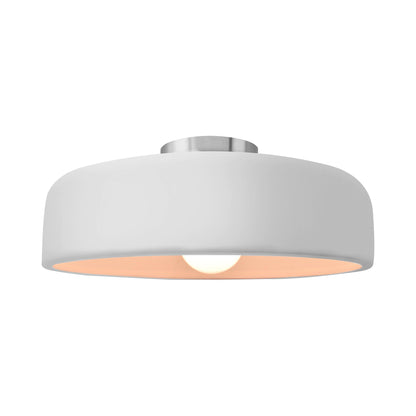 Radiance Spire Semi Flush Mount Ceiling Light in Gloss White/Brushed Nickel (Large).