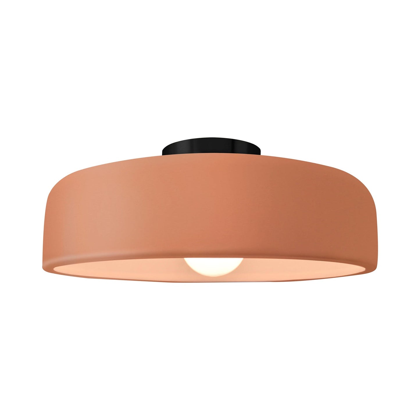 Radiance Spire Semi Flush Mount Ceiling Light in Adobe/Matte Black (Large).