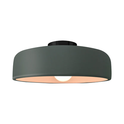 Radiance Spire Semi Flush Mount Ceiling Light in Pewter Green/Matte Black (Large).