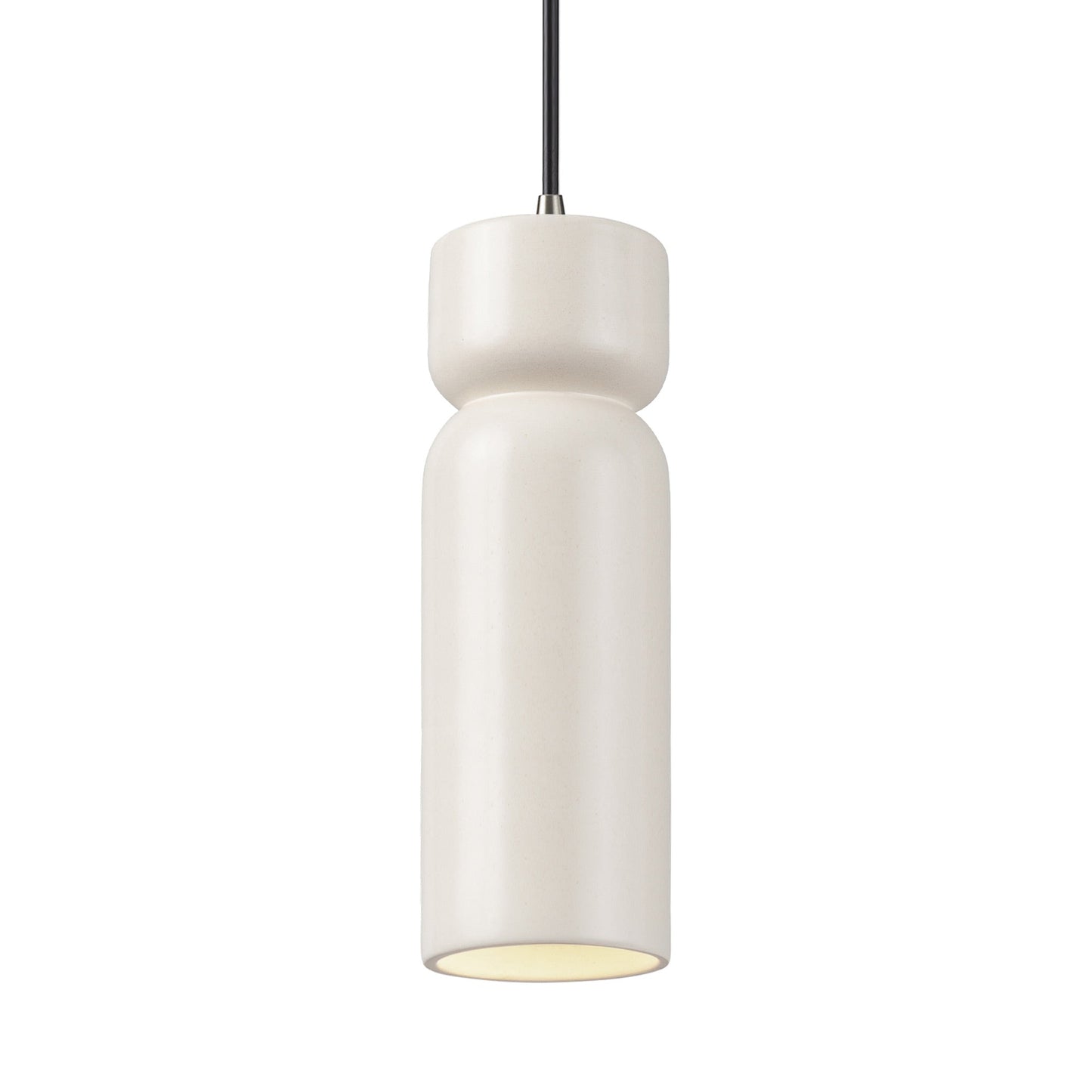 Radiance Tall Hourglass LED Pendant Light in Matte White/Brushed Nickel/Black.