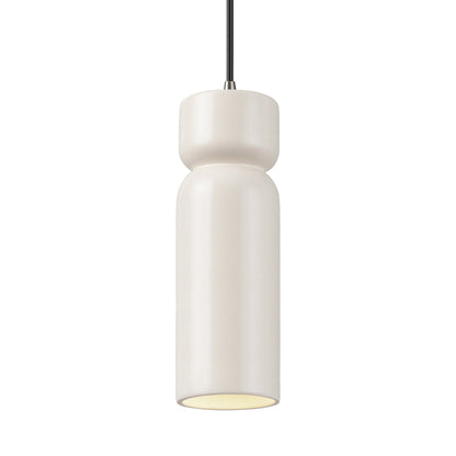 Radiance Tall Hourglass LED Pendant Light in Matte White/Brushed Nickel/Black.