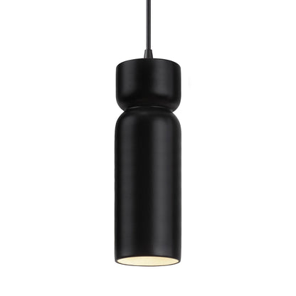 Radiance Tall Hourglass LED Pendant Light in Carbon Matte Black/Matte Black/Black.