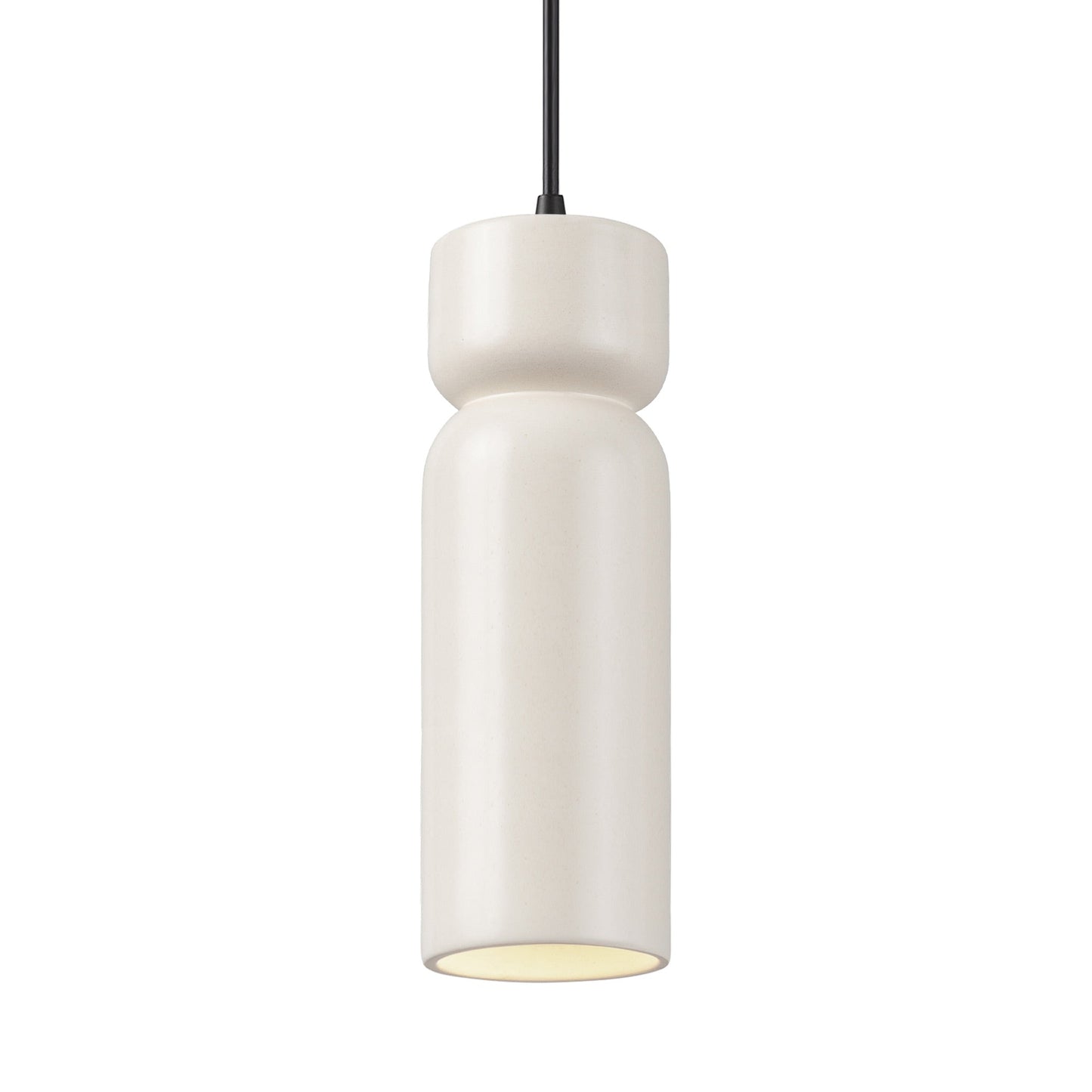 Radiance Tall Hourglass LED Pendant Light in Matte White/Matte Black/Black.