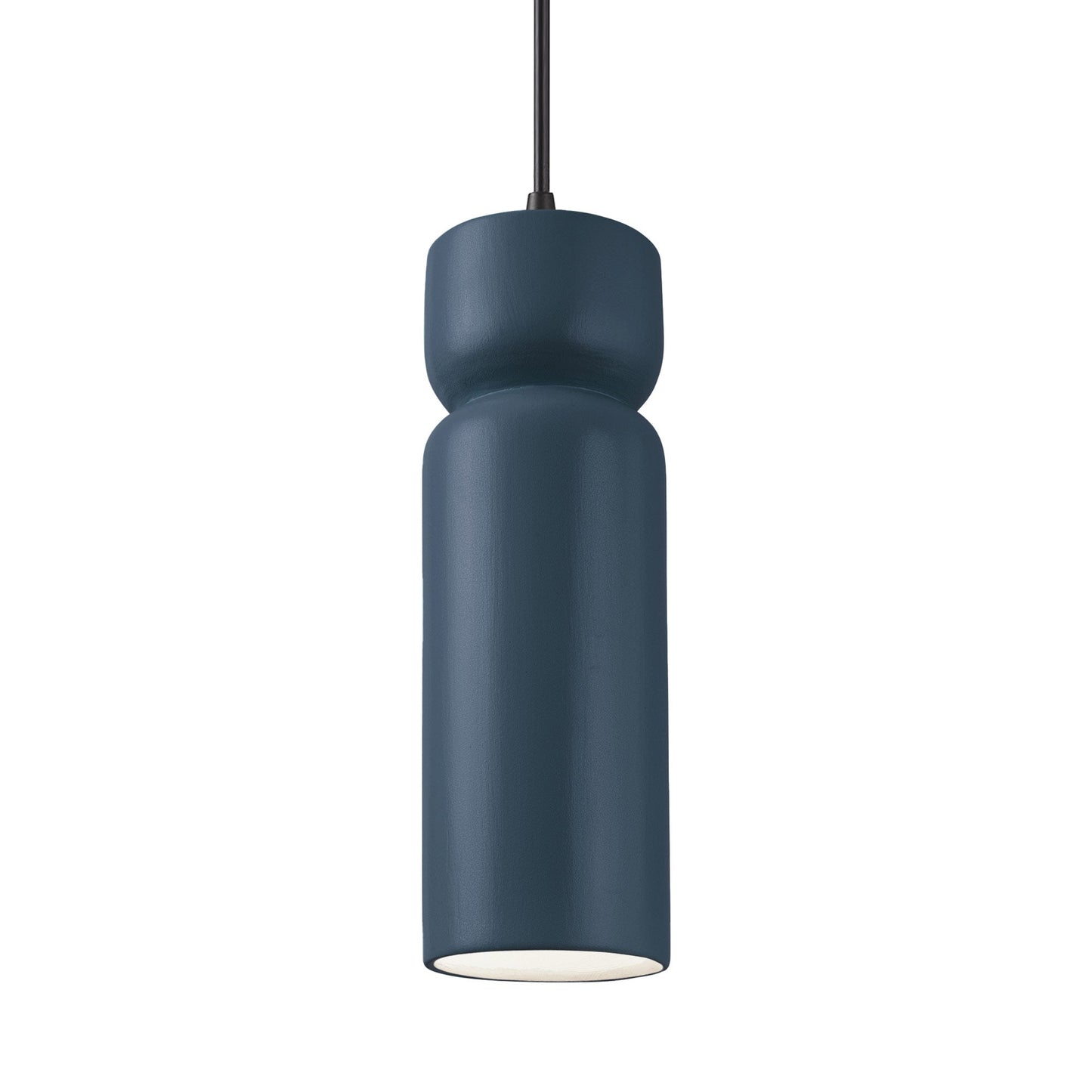 Radiance Tall Hourglass LED Pendant Light in Midnight Sky/Matte Black/Black.