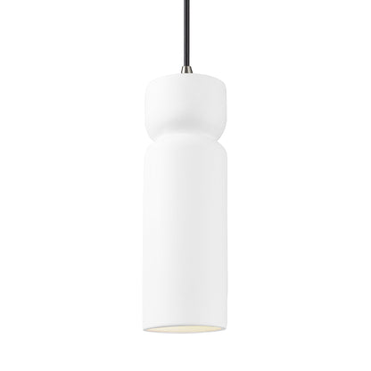 Radiance Tall Hourglass Pendant Light in Gloss White/Brushed Nickel/Black.