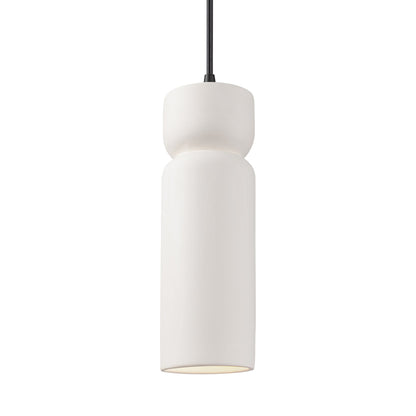 Radiance Tall Hourglass Pendant Light in Bisque/Matte Black/Black.