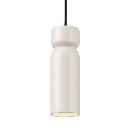 Radiance Tall Hourglass Pendant Light in Matte White/Matte Black/Black.