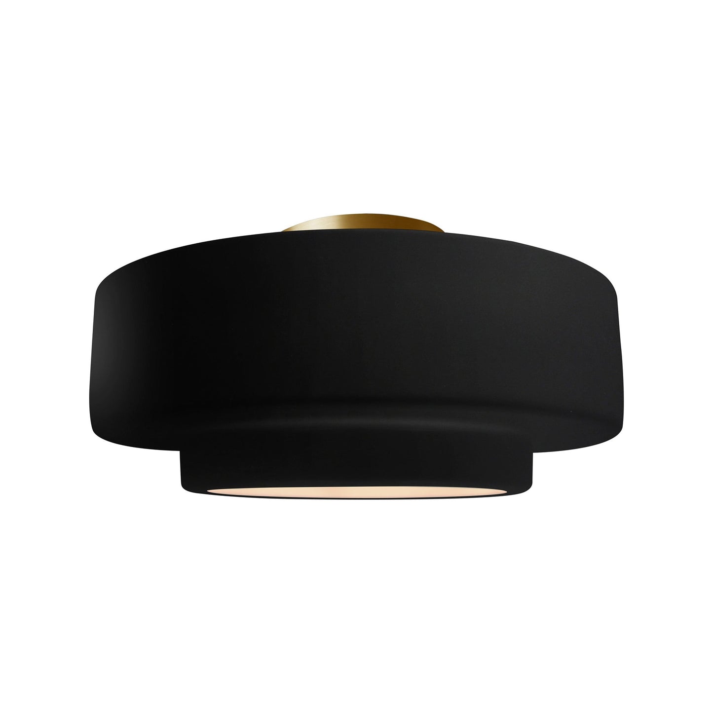 Radiance Tier LED Semi Flush Mount Ceiling Light in Carbon Matte Black/Brushed Brass (Medium).