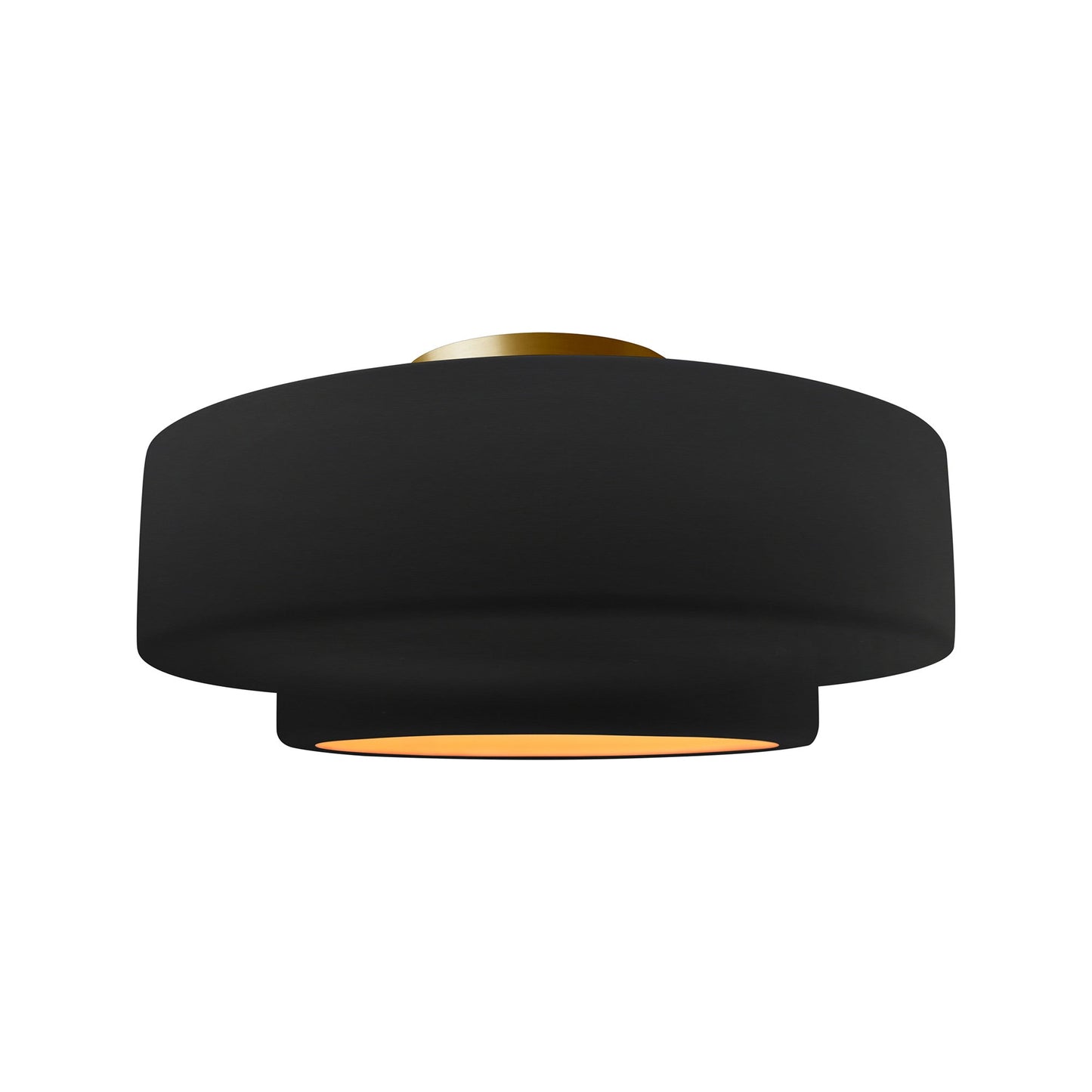 Radiance Tier LED Semi Flush Mount Ceiling Light in Carbon Matte Black/Champagne Gold/Brushed Brass (Medium).