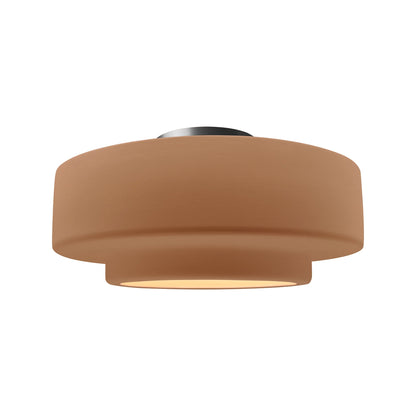 Radiance Tier LED Semi Flush Mount Ceiling Light in Adobe/Brushed Nickel (Medium).