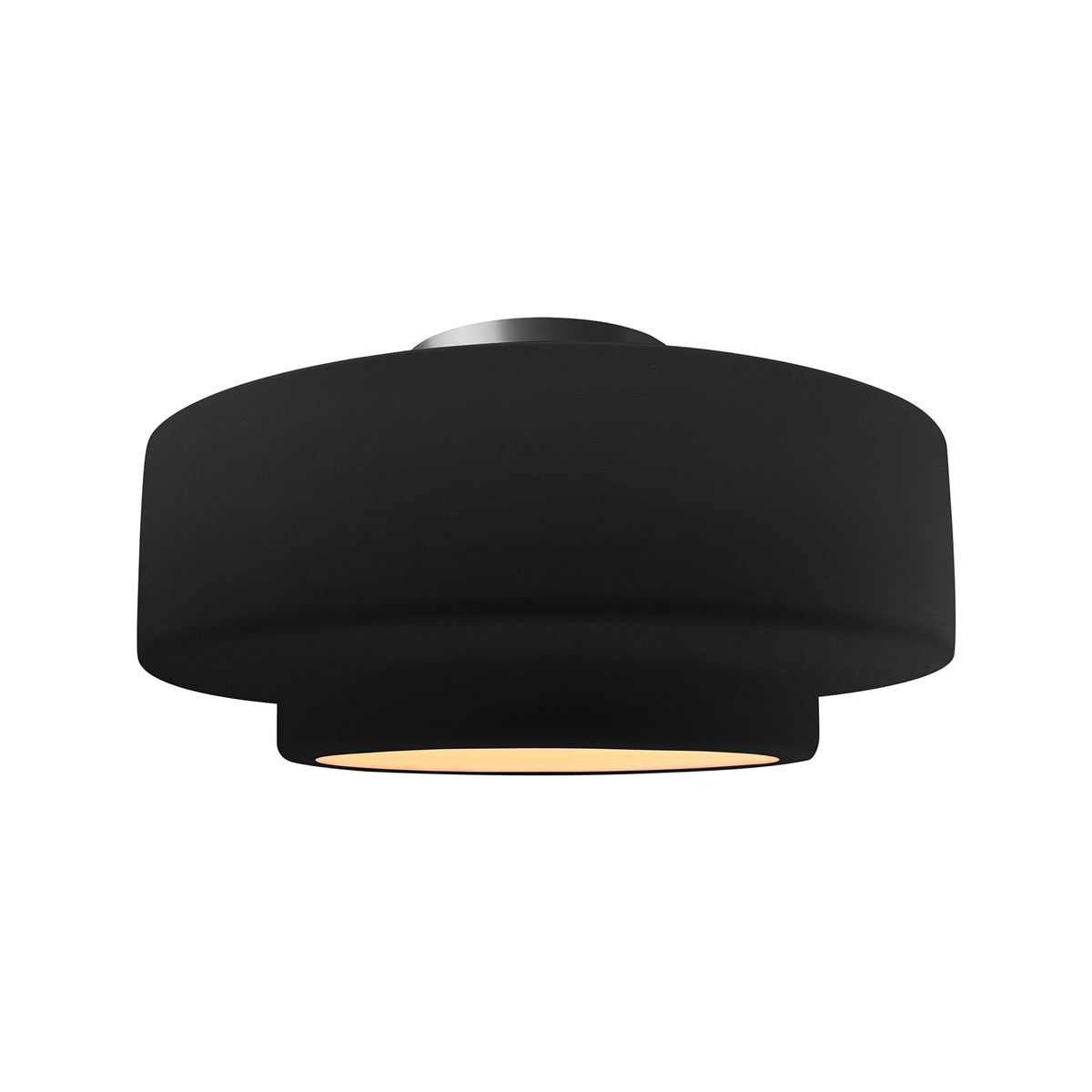 Radiance Tier LED Semi Flush Mount Ceiling Light in Carbon Matte Black/Brushed Nickel (Medium).