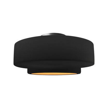 Radiance Tier LED Semi Flush Mount Ceiling Light in Carbon Matte Black/Champagne Gold/Brushed Nickel (Medium).