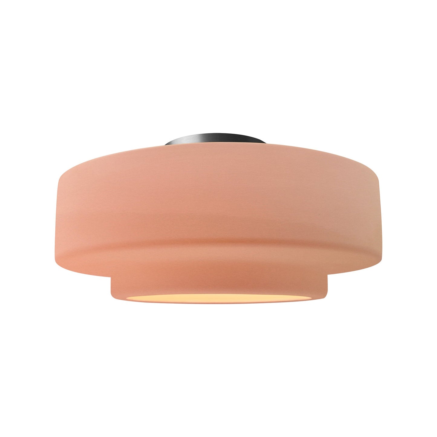 Radiance Tier LED Semi Flush Mount Ceiling Light in Gloss Blush/Brushed Nickel (Medium).