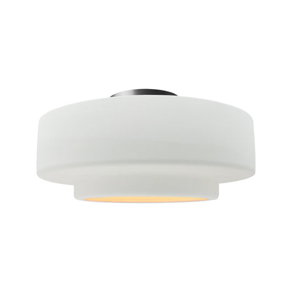 Radiance Tier LED Semi Flush Mount Ceiling Light in Gloss White/Brushed Nickel (Medium).