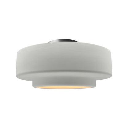 Radiance Tier LED Semi Flush Mount Ceiling Light in Matte White/Brushed Nickel (Medium).