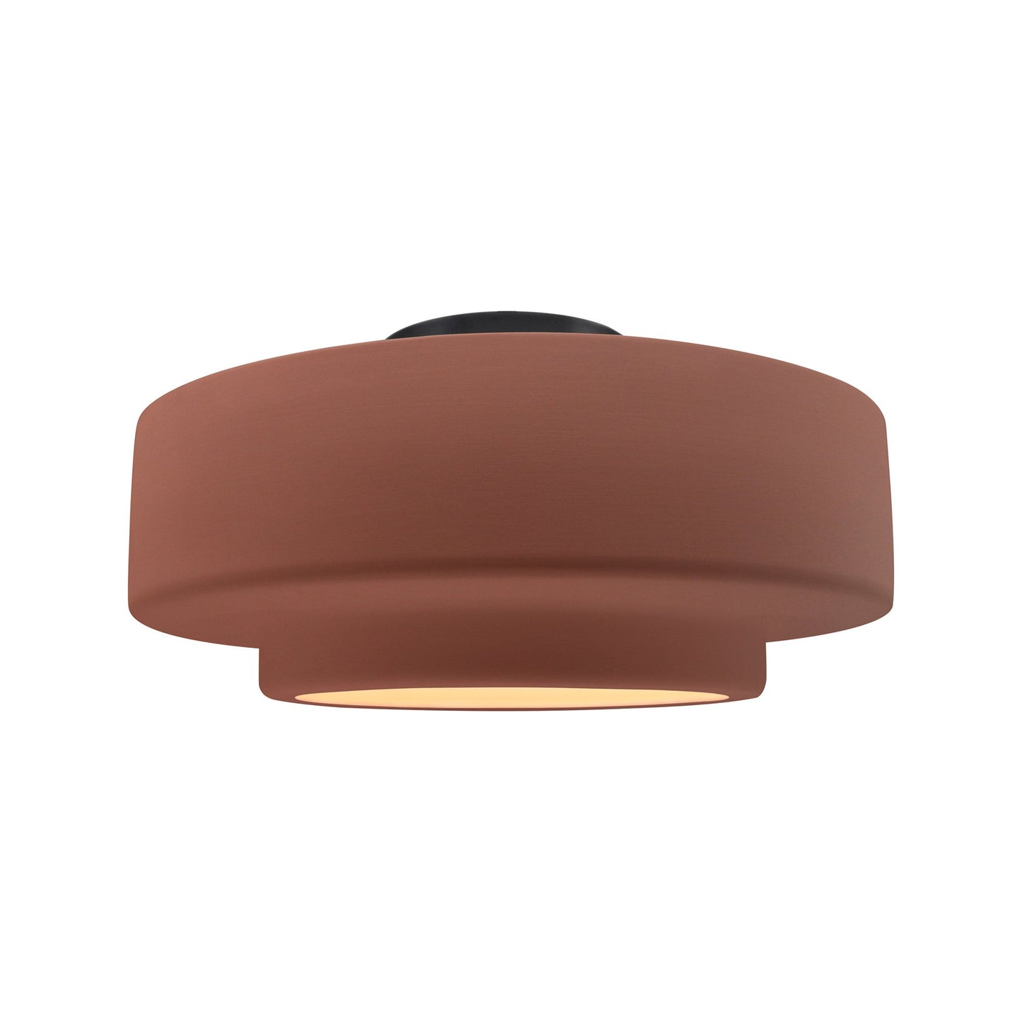 Radiance Tier LED Semi Flush Mount Ceiling Light in Canyon Clay/Matte Black (Medium).