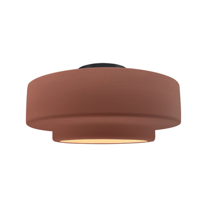 Radiance Tier LED Semi Flush Mount Ceiling Light in Canyon Clay/Matte Black (Medium).