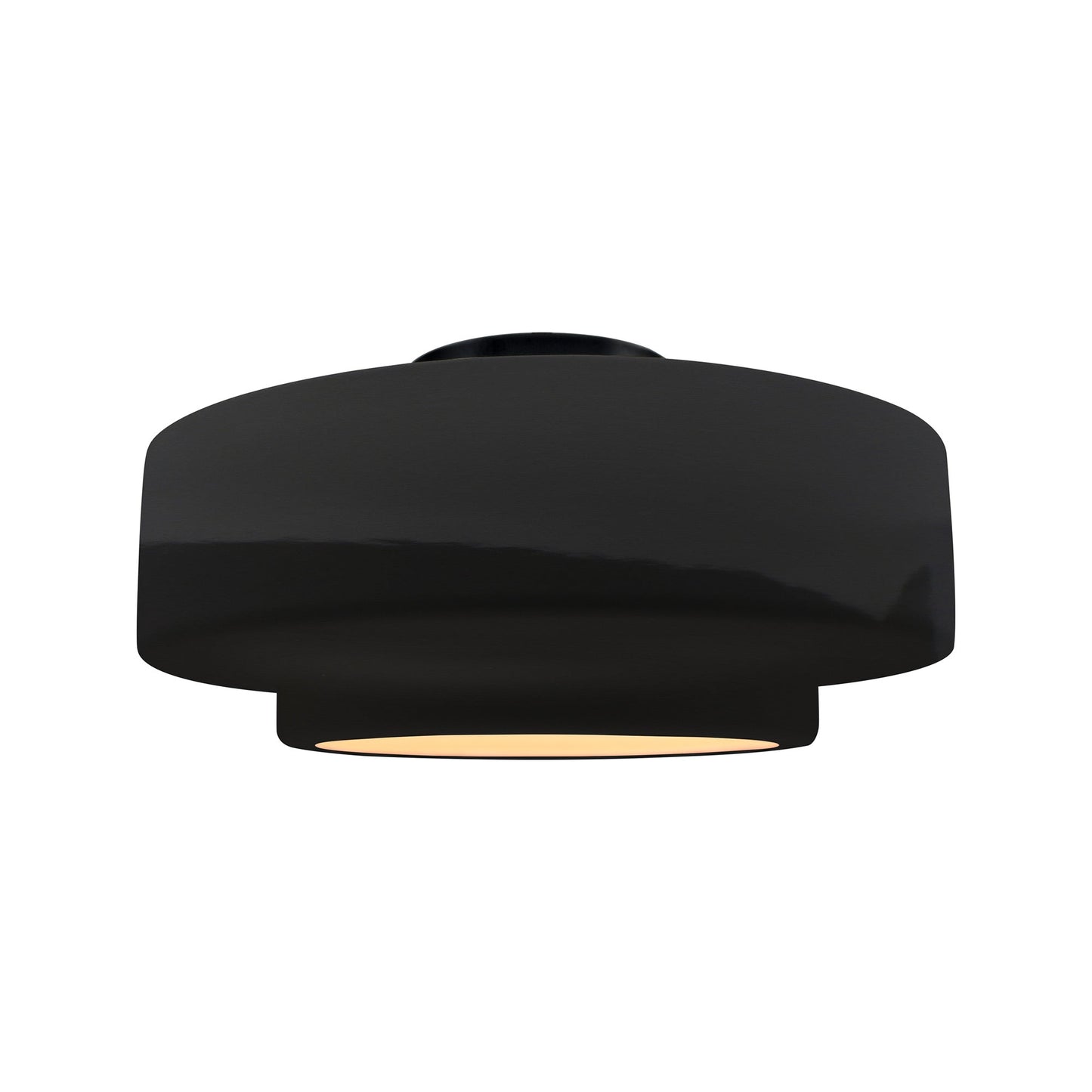 Radiance Tier LED Semi Flush Mount Ceiling Light in Gloss Black/Matte Black (Medium).