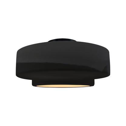 Radiance Tier LED Semi Flush Mount Ceiling Light in Gloss Black/Matte Black (Medium).