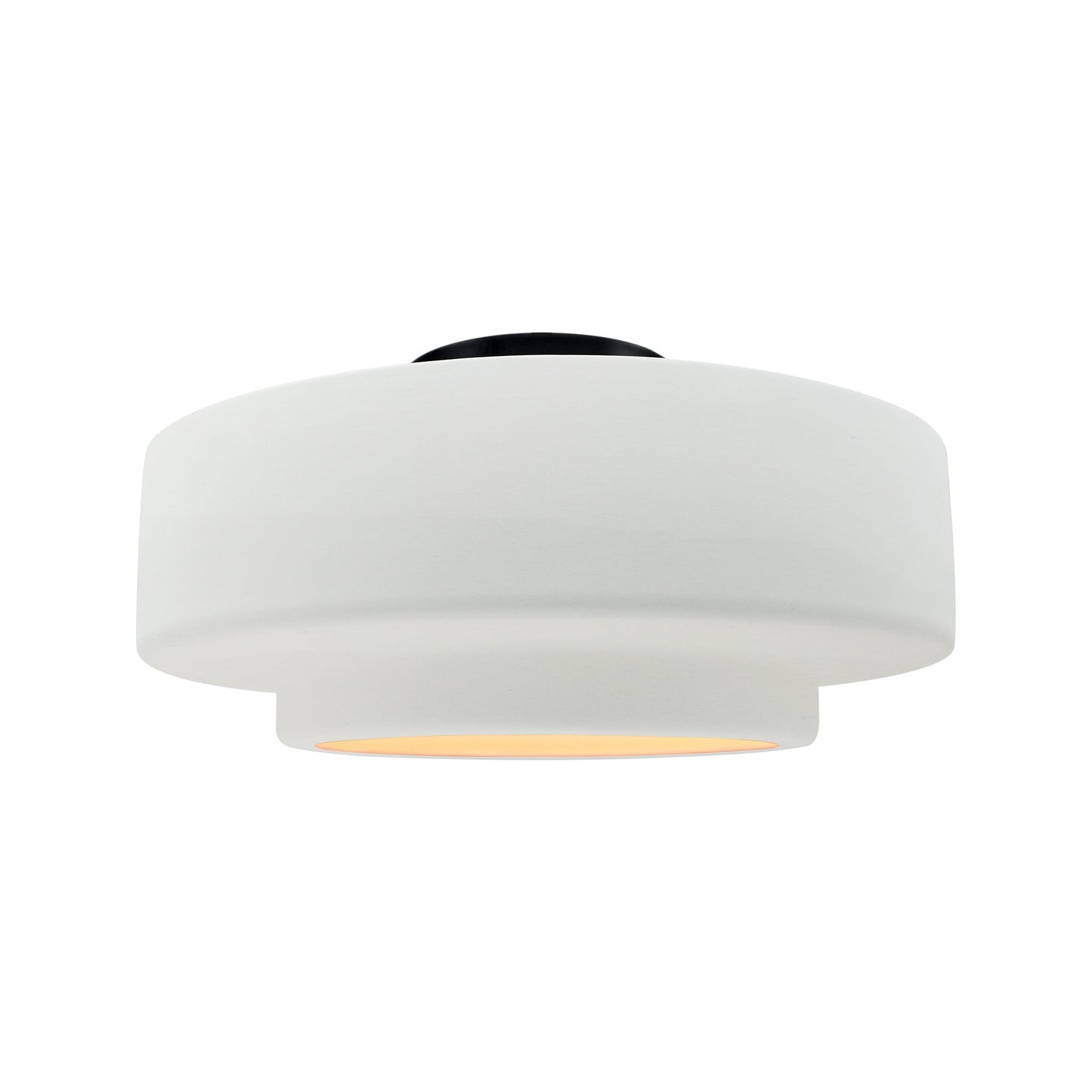 Radiance Tier LED Semi Flush Mount Ceiling Light in Gloss White/Matte Black (Medium).