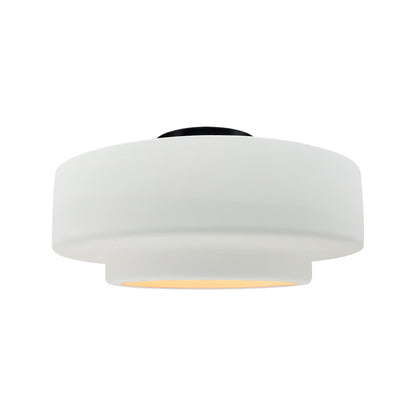Radiance Tier LED Semi Flush Mount Ceiling Light in Gloss White/Matte Black (Medium).