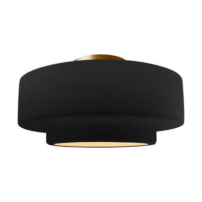 Radiance Tier LED Semi Flush Mount Ceiling Light in Carbon Matte Black/Brushed Brass (Large).