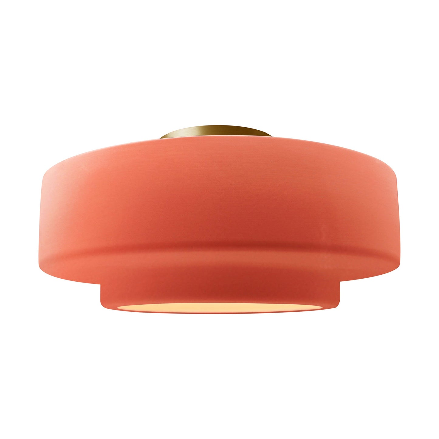Radiance Tier LED Semi Flush Mount Ceiling Light in Gloss Blush/Brushed Brass (Large).