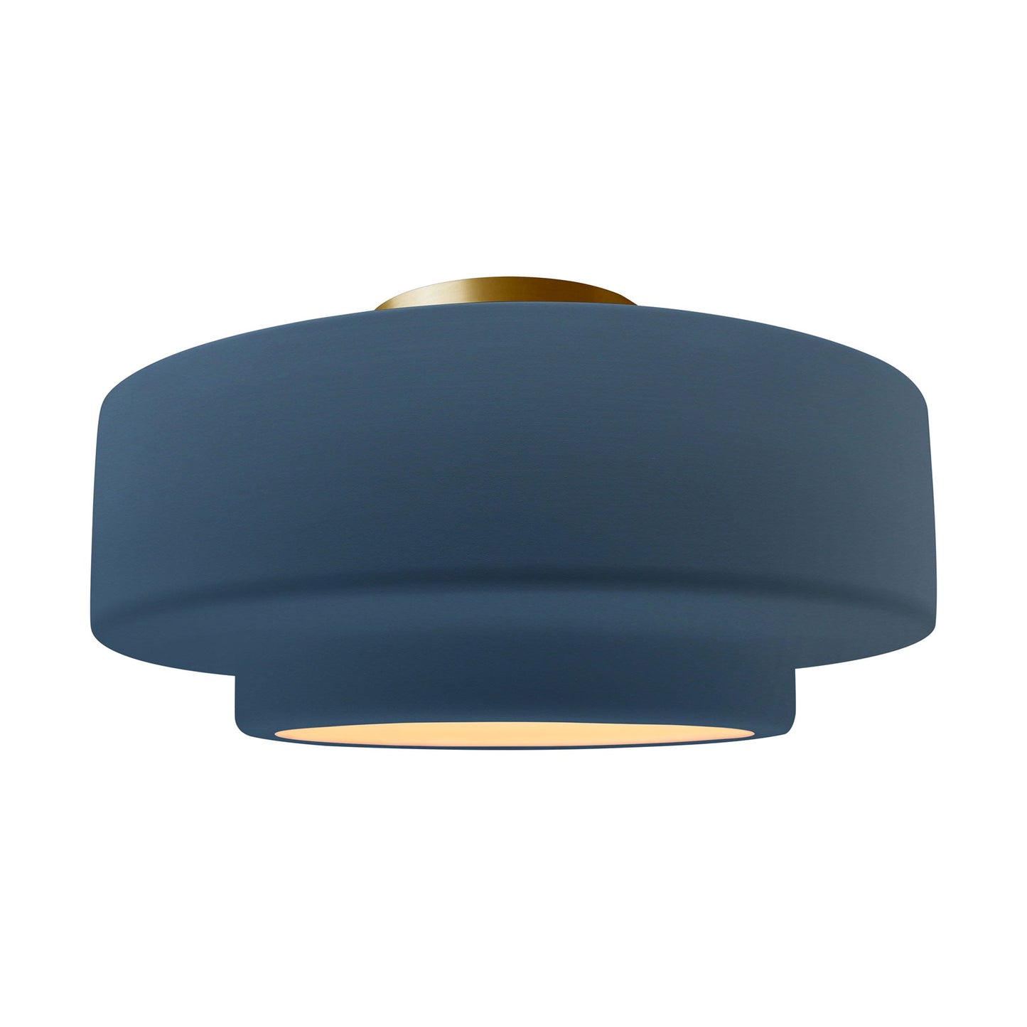 Radiance Tier LED Semi Flush Mount Ceiling Light in Midnight Sky/Brushed Brass (Large).