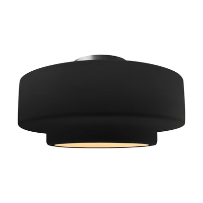 Radiance Tier LED Semi Flush Mount Ceiling Light in Carbon Matte Black/Brushed Nickel (Large).