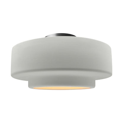 Radiance Tier LED Semi Flush Mount Ceiling Light in Matte White/Brushed Nickel (Large).