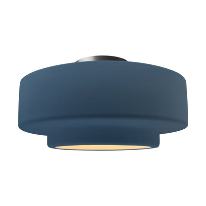 Radiance Tier LED Semi Flush Mount Ceiling Light in Midnight Sky/Brushed Nickel (Large).
