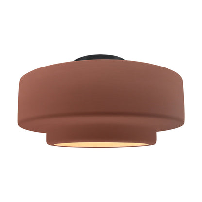 Radiance Tier LED Semi Flush Mount Ceiling Light in Canyon Clay/Matte Black (Large).