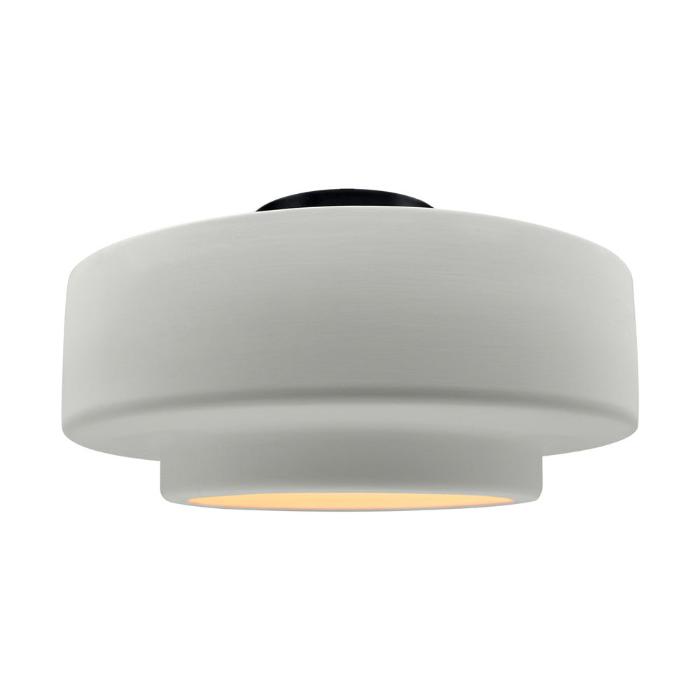 Radiance Tier LED Semi Flush Mount Ceiling Light in Matte White/Matte Black (Large).