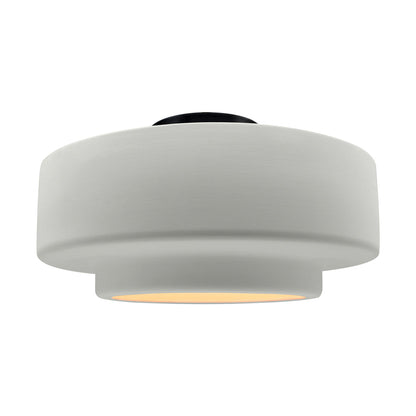 Radiance Tier LED Semi Flush Mount Ceiling Light in Matte White/Matte Black (Large).