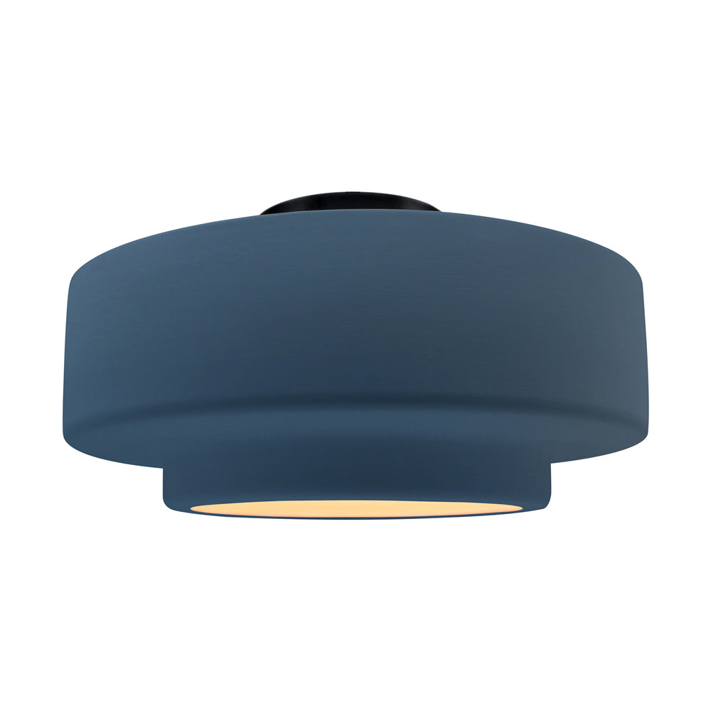 Radiance Tier LED Semi Flush Mount Ceiling Light in Midnight Sky/Matte Black (Large).