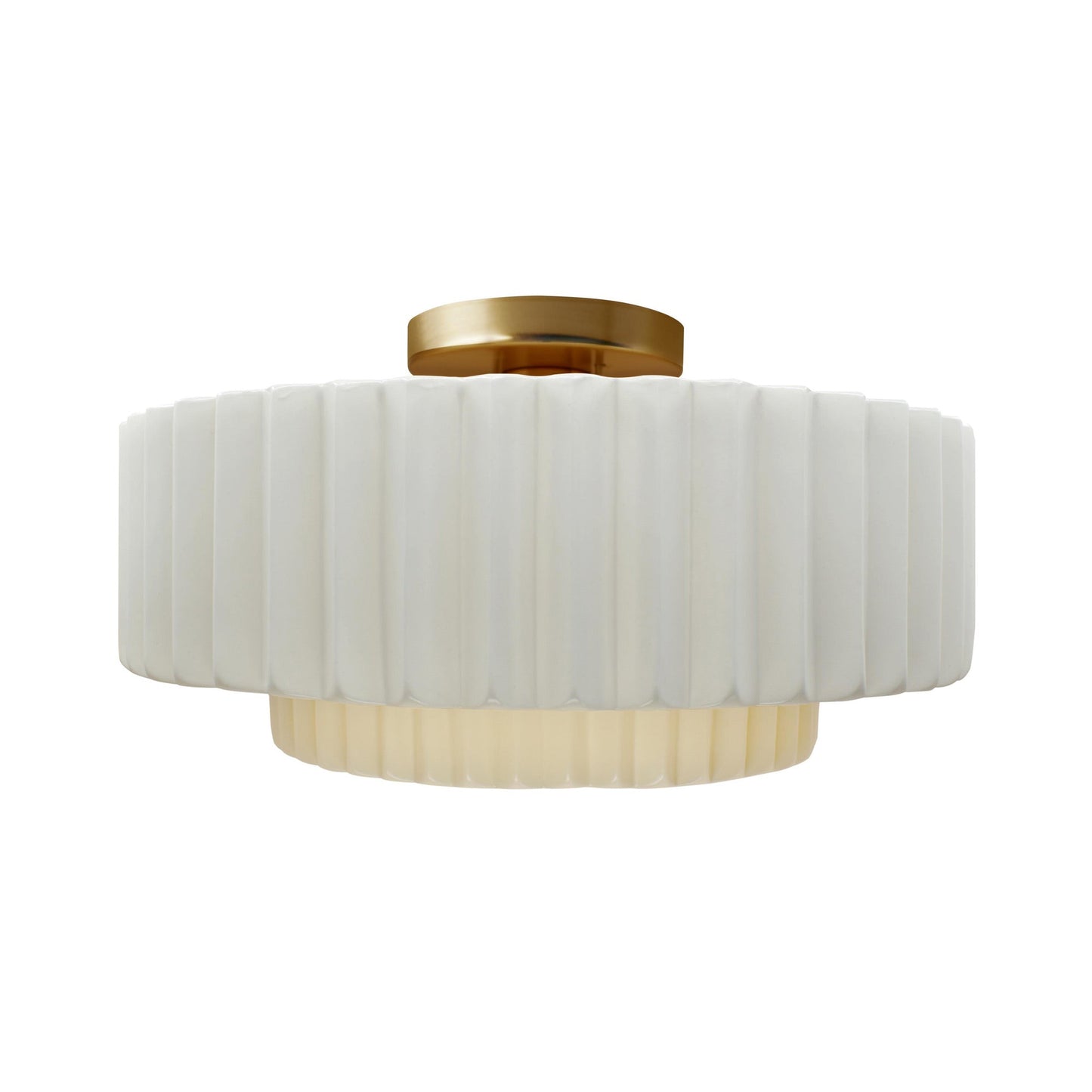 Radiance Tier Pleated Semi Flush Mount Ceiling Light.
