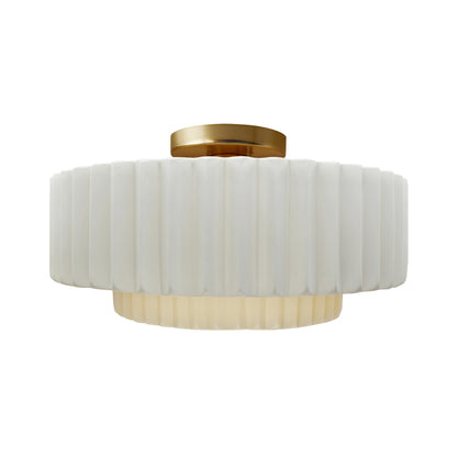 Radiance Tier Pleated Semi Flush Mount Ceiling Light.