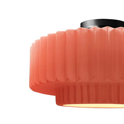Radiance Tier Pleated Semi Flush Mount Ceiling Light in Detail.