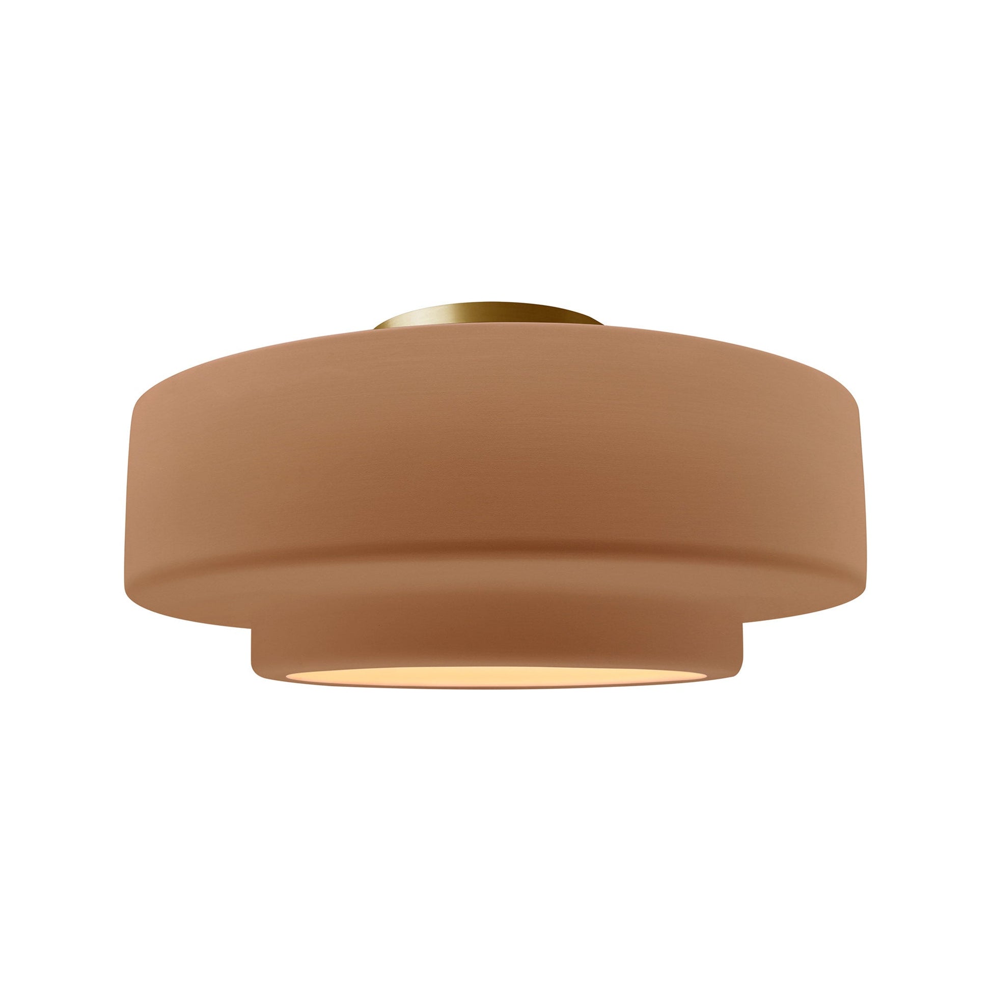Radiance Tier Semi Flush Mount Ceiling Light in Adobe/Brushed Brass (Medium).
