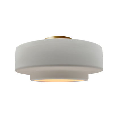 Radiance Tier Semi Flush Mount Ceiling Light in Bisque/Brushed Brass (Medium).