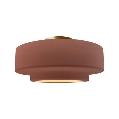 Radiance Tier Semi Flush Mount Ceiling Light in Canyon Clay/Brushed Brass (Medium).