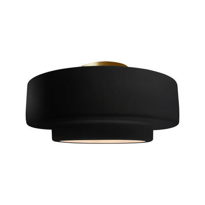 Radiance Tier Semi Flush Mount Ceiling Light in Carbon Matte Black/Brushed Brass (Medium).