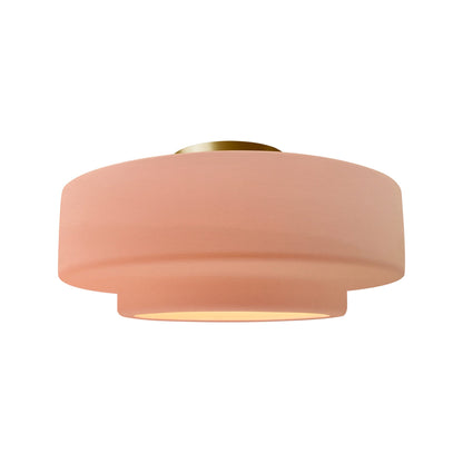 Radiance Tier Semi Flush Mount Ceiling Light in Gloss Blush/Brushed Brass (Medium).