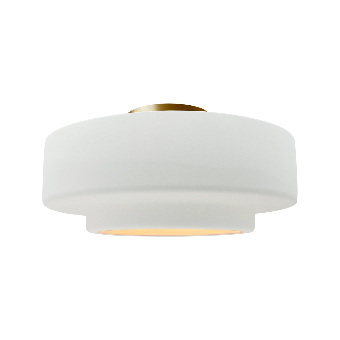 Radiance Tier Semi Flush Mount Ceiling Light in Gloss White/Brushed Brass (Medium).