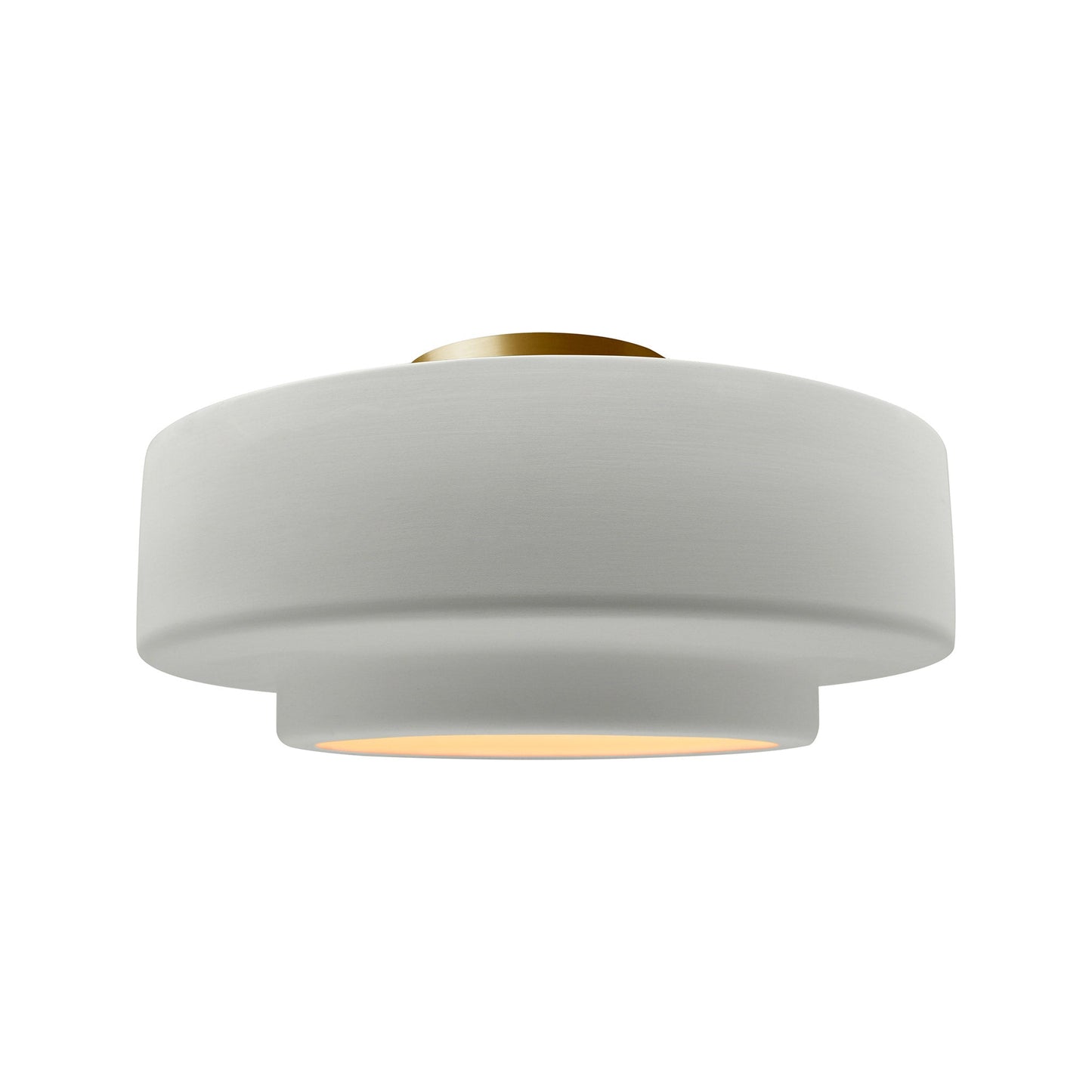 Radiance Tier Semi Flush Mount Ceiling Light in Matte White/Brushed Brass (Medium).