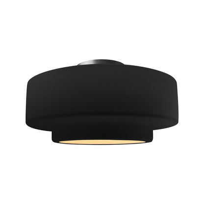 Radiance Tier Semi Flush Mount Ceiling Light in Carbon Matte Black/Brushed Nickel (Medium).