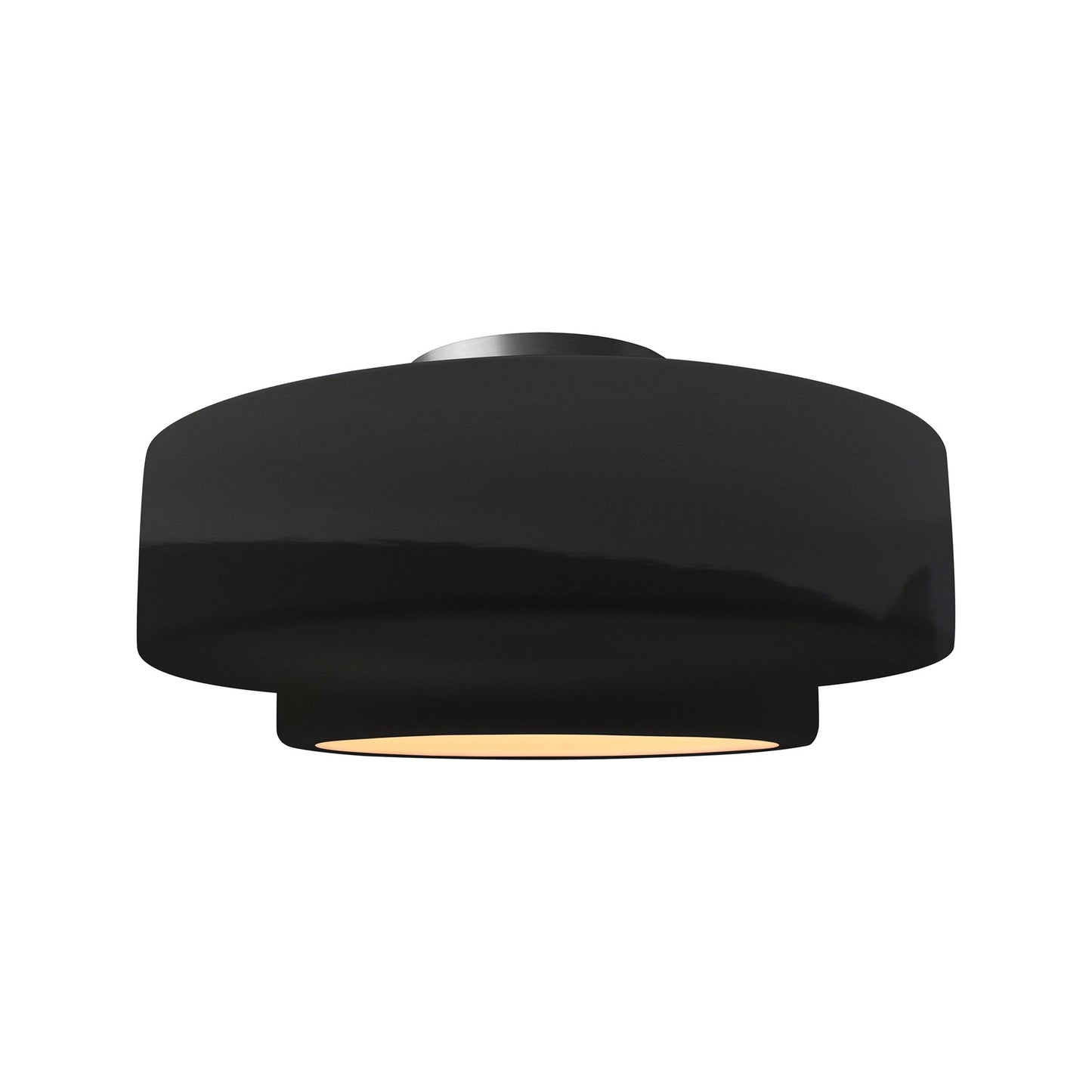 Radiance Tier Semi Flush Mount Ceiling Light in Gloss Black/Brushed Nickel (Medium).