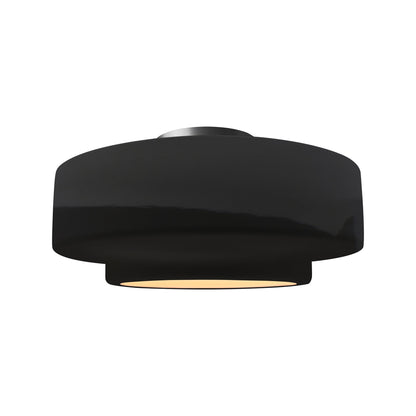 Radiance Tier Semi Flush Mount Ceiling Light in Gloss Black/Brushed Nickel (Medium).