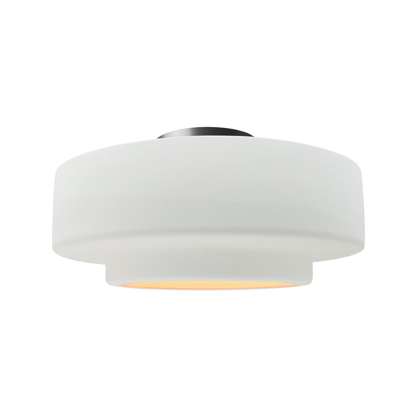 Radiance Tier Semi Flush Mount Ceiling Light in Gloss White/Brushed Nickel (Medium).