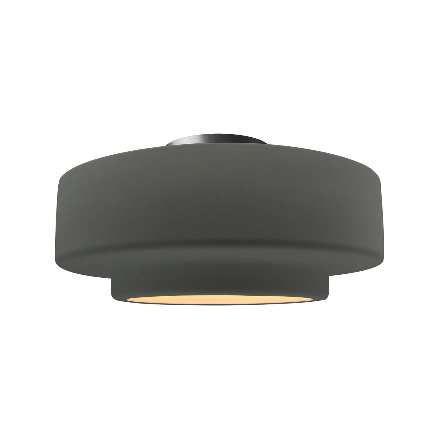 Radiance Tier Semi Flush Mount Ceiling Light in Pewter Green/Brushed Nickel (Medium).